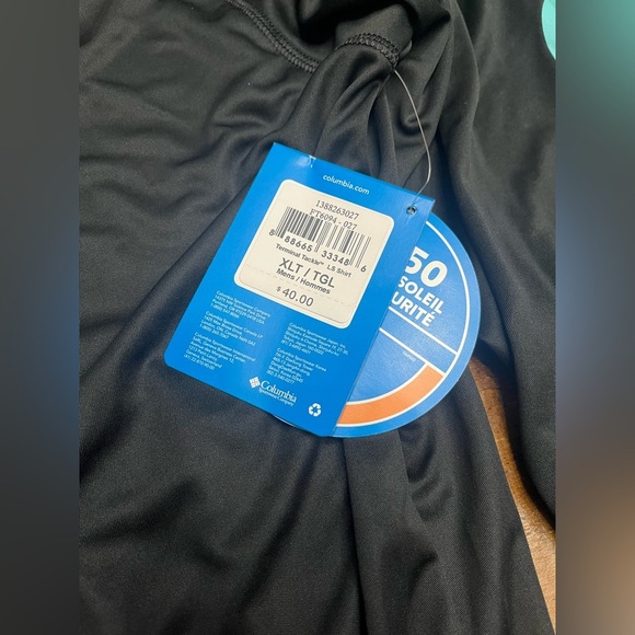 NEW Men’s Columbia Terminal Tackle Long Sleeve Black Shirt- XL Tall - Picture 7 of 9